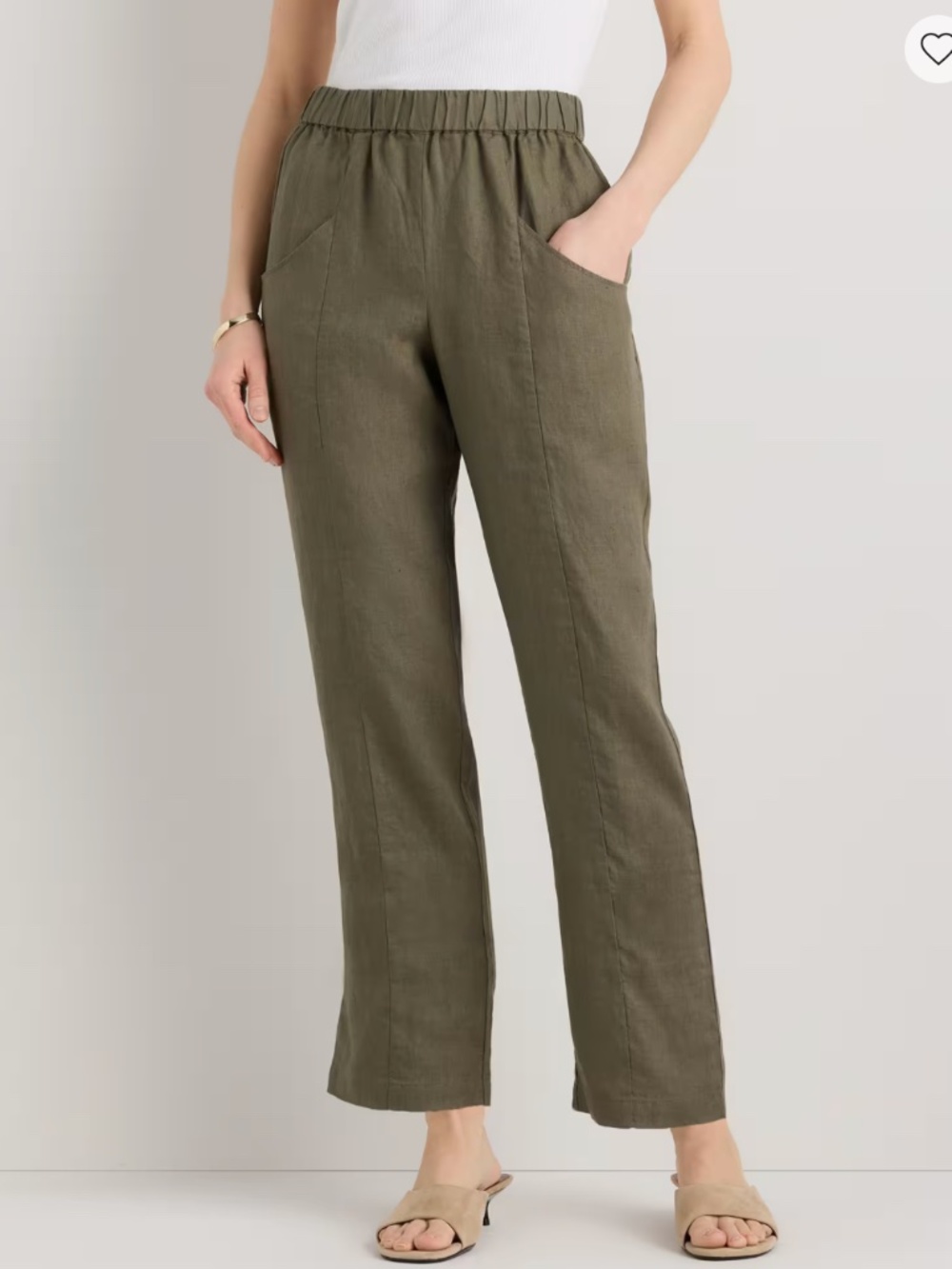 Quince 100% European Linen Tapered Ankle Pants